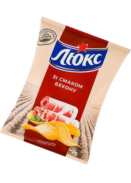 Чипси «Люкс» зі смаком бекону, 105г