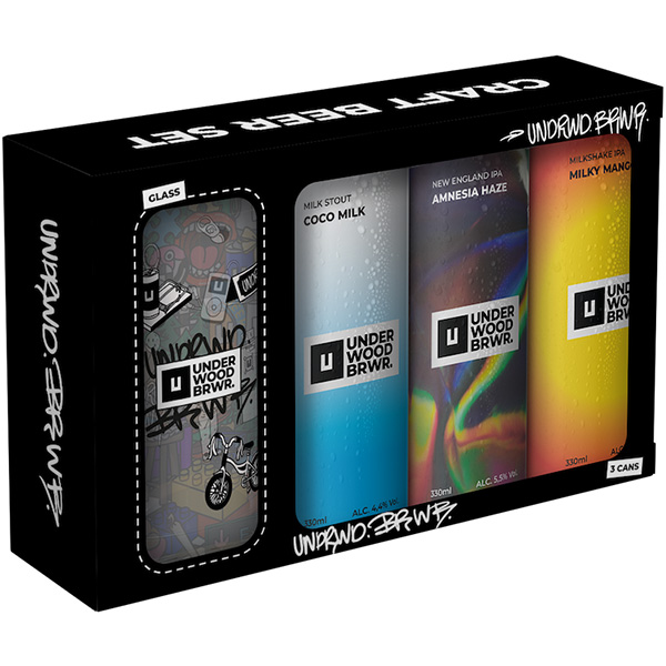 Набор пива Underwood Culture Tasting 0.33л x 3шт + бокал