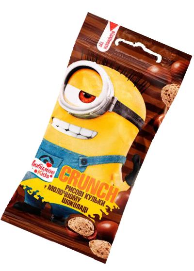 Драже «Любимов» Kids CRUNCH кульки з какао у молочному шоколаді, 30 г