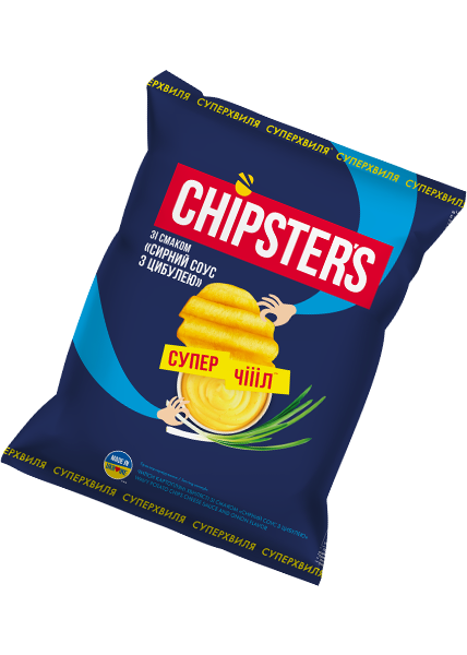 Чипси картопляні «Chipsters» зі смаком сирний соус і цибуля, 110г купити в Hop Hey | Море Пива Чипси картопляні «Chipsters» зі смаком сирний соус і цибуля, 110г