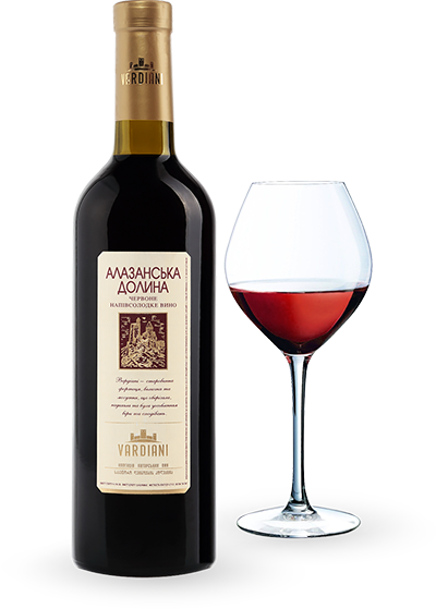 Вино Vardiani «Алазанская Долина» красное полусладкое 9-14°