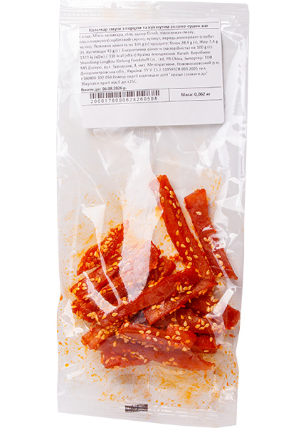 Кальмар смуги з перцем та кунжутом