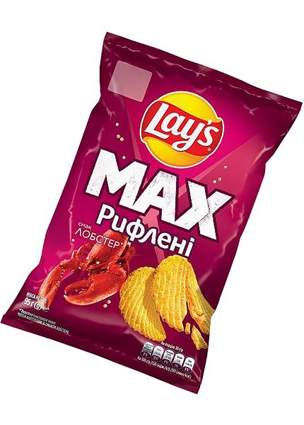 Чипси Lays Max рифлені зі смаком лобстера, 95г