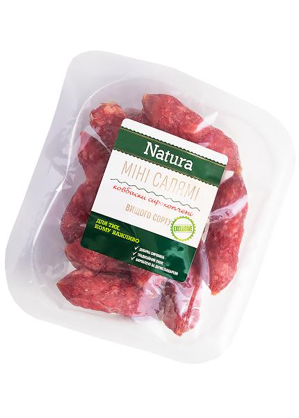 Ковбаски сирокопчені Natura «Міні салямі», 100г