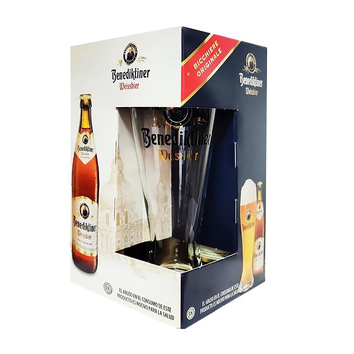 Набор пива Benediktiner Weissbier 0.5л х 3шт + бокал 0.5л