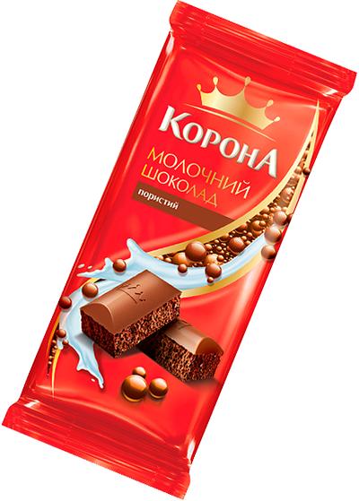 Шоколад «Корона» молочный пористый, 90 г
