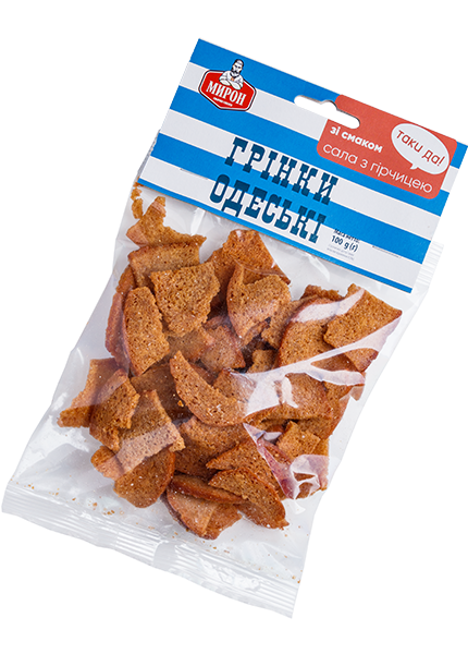 Гренки одесские со вкусом сала с горчицей, 100г