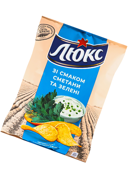 Чипсы «Люкс» со вкусом сметаны и зелени, 125г