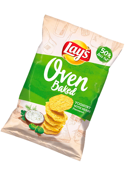 Чипси «Lays Oven Baked» зі смаком йогурт і трави, 125г