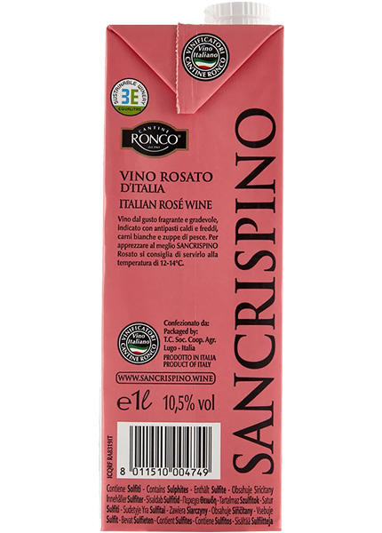 Вино Cantine Ronco Sancrispino Rosato d'Italia 1л
