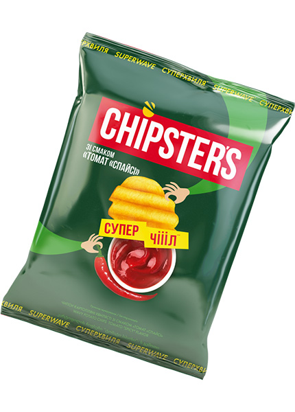 Чипси картопляні «Chipsters» зі смаком томат спайсі, 95г