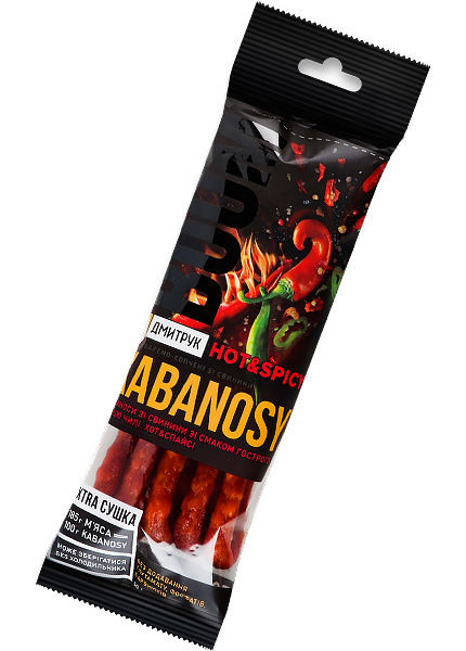 Кабаноси з м'яса свинини «Дмитрук» Hot & Spicy, 40г