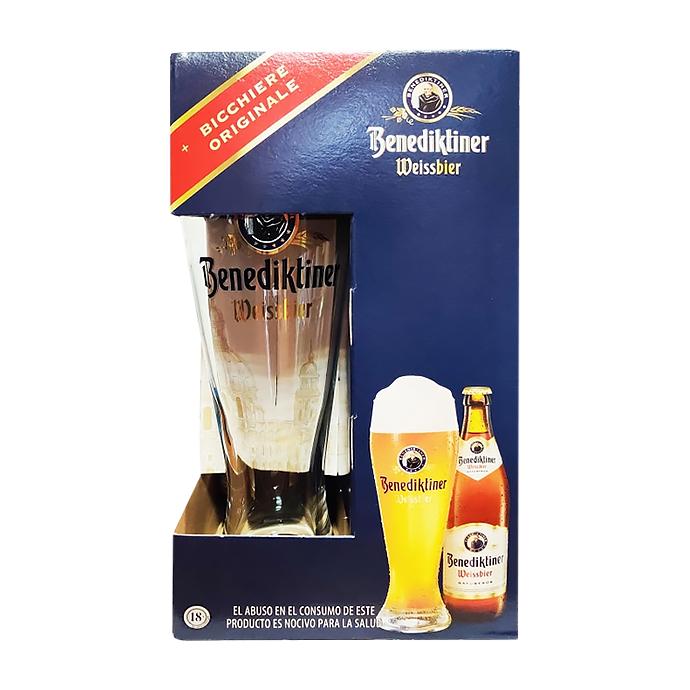 Набор пива Benediktiner Weissbier 0.5л х 3шт + бокал 0.5л