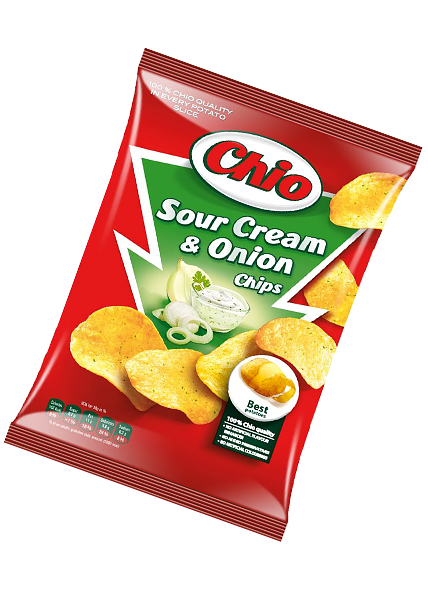 Чипси «Chio» зі смаком сметани та цибулі, 75г