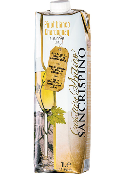 Вино Cantine Ronco Carattere Antico Pinot Bianco Chardonnay Rubicone IGT 1л