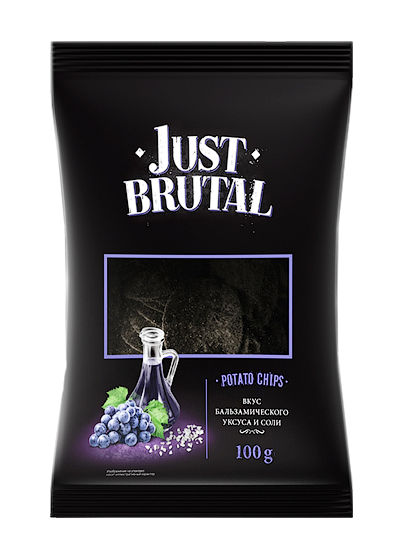 Чіпси картопляні «Just Brutal» зі смаком бальзамічного оцту, 100 г