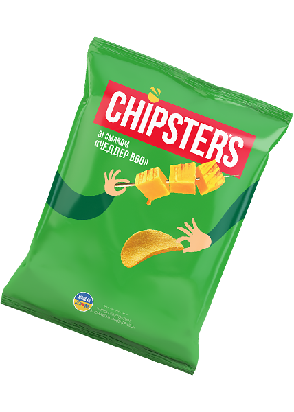 Чипсы картофельные «Chipsters» со вкусом чеддер BBQ, 130г к пиву купить ...