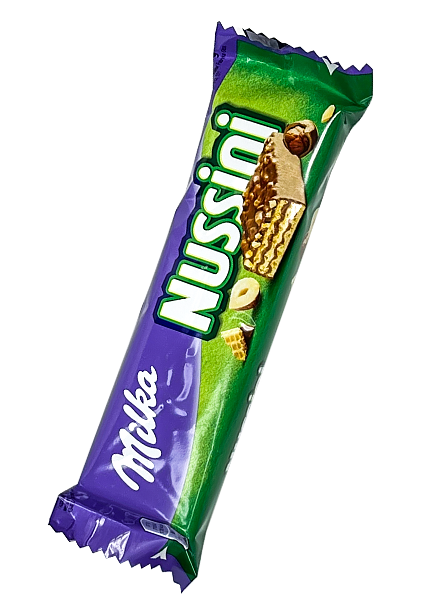 Вафля «Milka Nussini» з начинкою фундук і какао, 31г