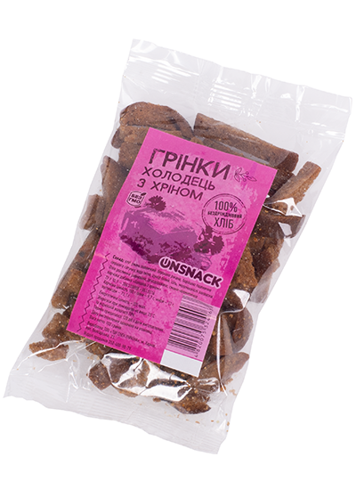 Грінки «Onsnack» зі смаком холодцю та хріну, 100 г
