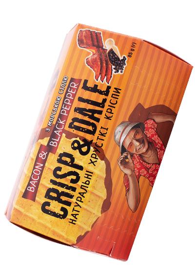 Вафли «Crisp & Dale» со вкусом бекона и черным перцем, 85 г