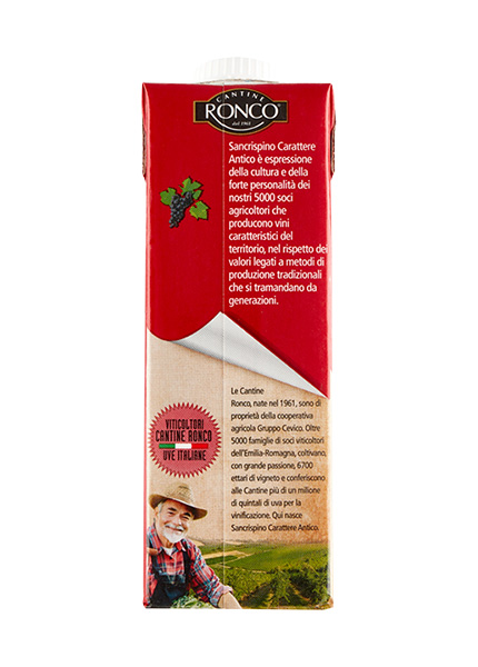 Вино Cantine Ronco Carattere Antico Sangiovese Merlot Rubicone IGT 0.25л