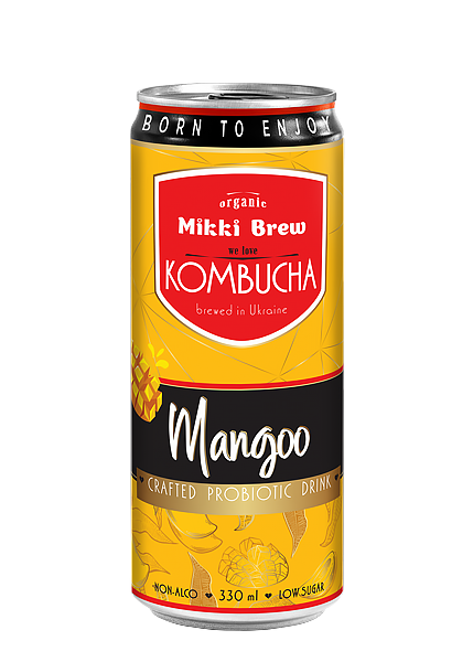 Напиток безалкогольный «Mikki Brew Kombucha Mangoo» 0.33л