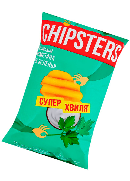 Чипсы Chipster's со вкусом сметаны и зелени 95г