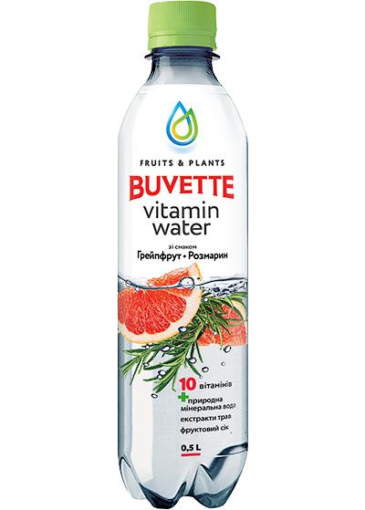 Напиток «Buvette Vitamin Water» со вкусом грейпфрута и розмарина 0.5l