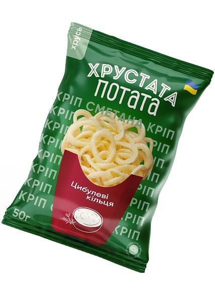 Снеки «Хрустата Потата» со вкусом укроп и сметана, 50г