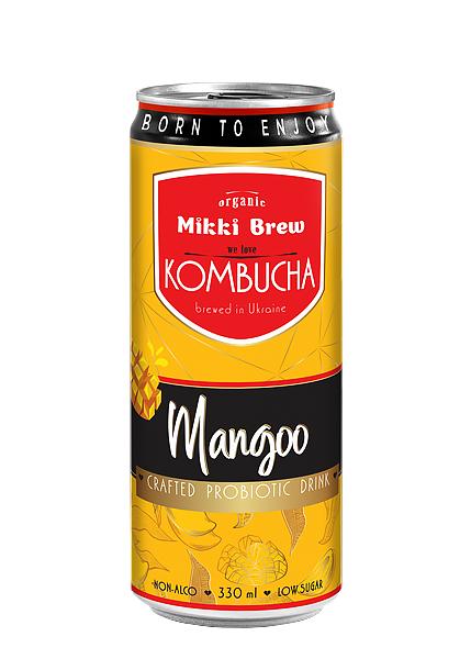 Напиток безалкогольный «Mikki Brew Kombucha Mangoo» 0.33л