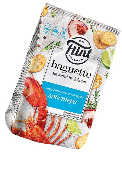 Сухарики пшеничні «Flint Baguette» зі смаком лобстера, 100 гр