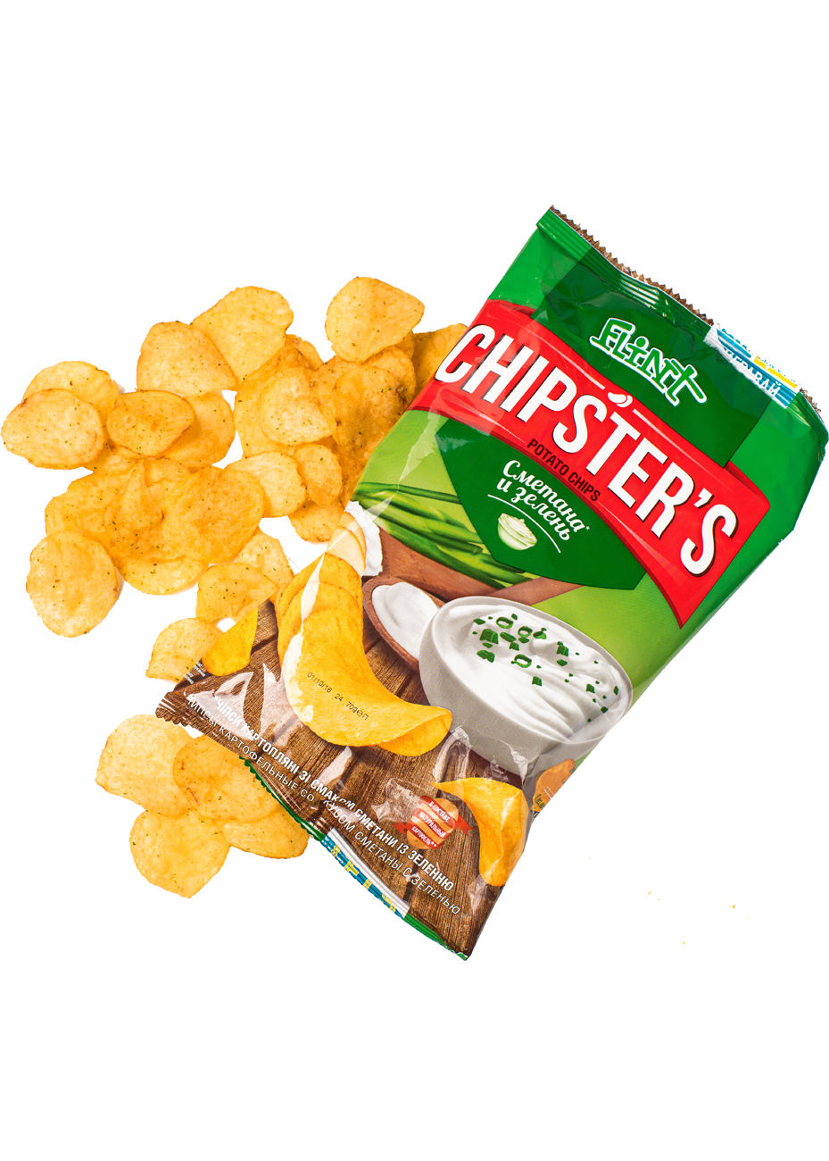 Чіпси до пива Chipsters «Сметана-зелень» 70г до пива купити з доставкою ...