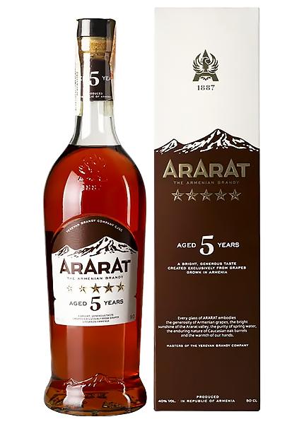 Бренди Ararat 5 лет 0.5л в коробке