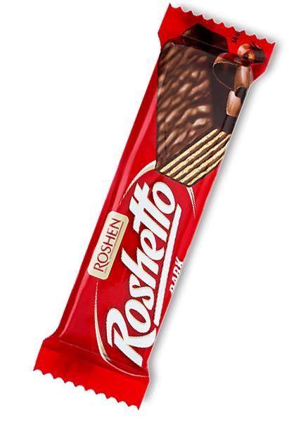 Вафли глазированные Roshen «Roshetto Dark», 34г