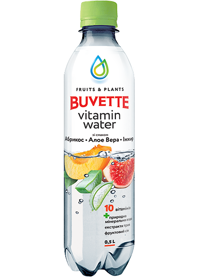 Напій «Buvette Vitamin Water» зі смаком абрикоса, алое вера та інжира,  0.5l