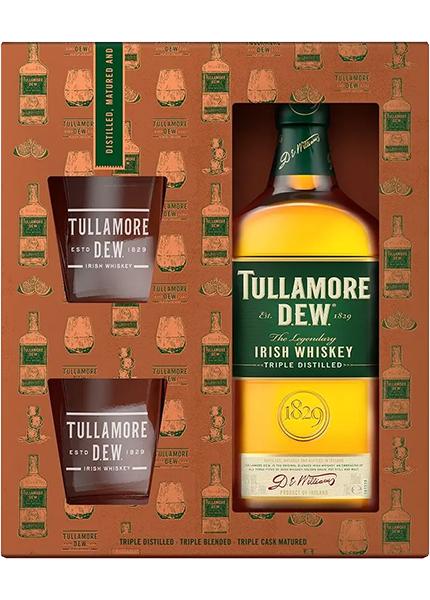 Подарунковий набір віскі Tullamore Dew Original 5 років витримки 0.7л + 2 склянки