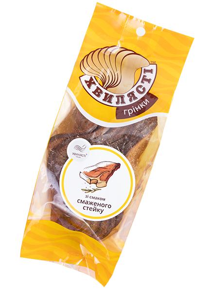 Сухари ржано-пшеничные «Хвилясті» со вкусом жареного стейка, 75г