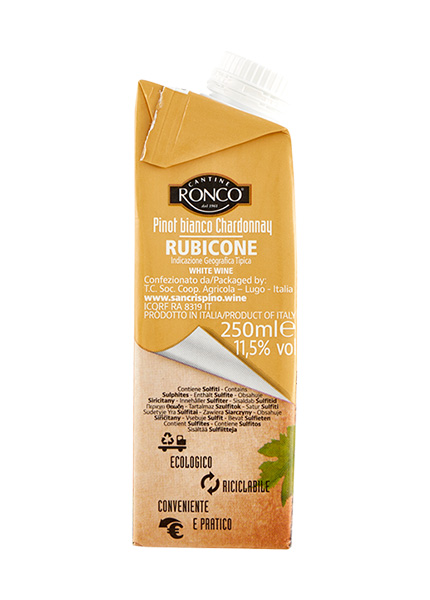 Вино Cantine Ronco Carattere Antico Pinot Bianco Chardonnay Rubicone IGT 0.25л