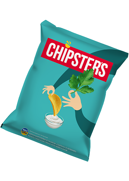 Чипсы картофельные «Chipsters» со вкусом сметаны с зеленью, 25г