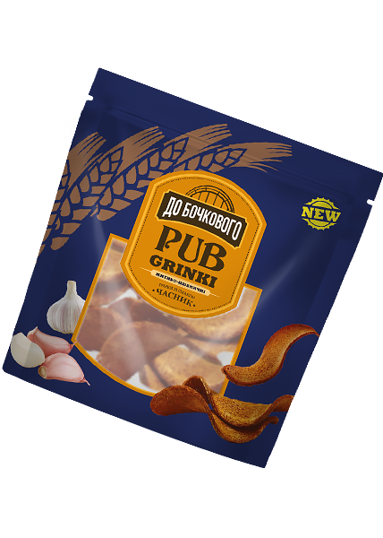 Грінки хвилясті «До Бочкового» зі смаком часнику, 90г купити в Hop Hey | Море Пива Грінки хвилясті «До Бочкового» зі смаком часнику, 90г