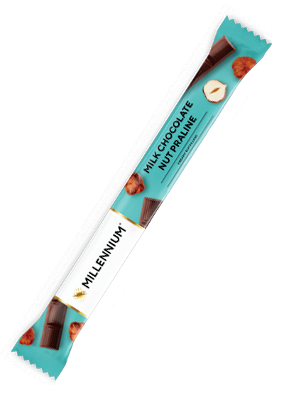 Шоколад «Millennium» молочний з горіховим праліне, 38 г