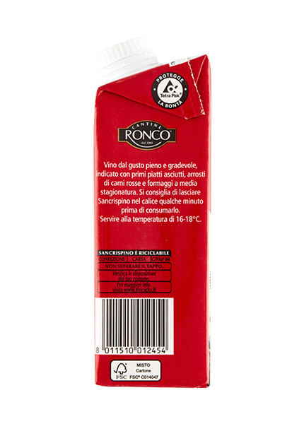 Вино Cantine Ronco Carattere Antico Sangiovese Merlot Rubicone IGT 0.25л