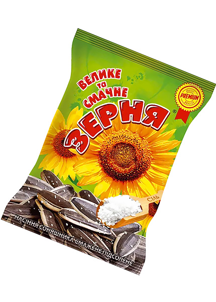 Насіння соняшникове смажене підсолене «Велике та смачне ЗЕРНЯ», 90г