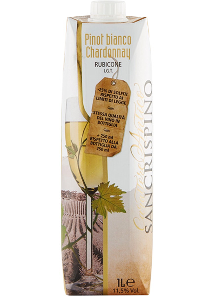 Вино Cantine Ronco Carattere Antico Pinot Bianco Chardonnay Rubicone IGT 1л
