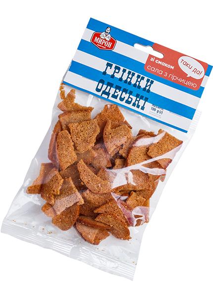 Гренки одесские со вкусом сала с горчицей, 100г