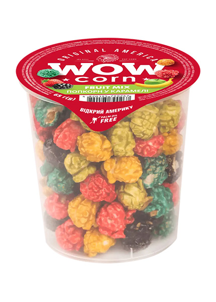 Попкорн WOWcorn у карамелі зі смаками фруктів, 65г купити в Hop Hey | Море Пива Попкорн WOWcorn у карамелі зі смаками фруктів, 65г