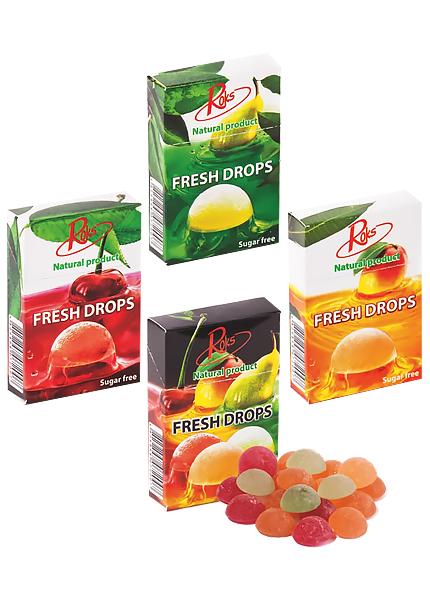 Льодяники освіжаючі без цукру Roks Fresh drops, 30г