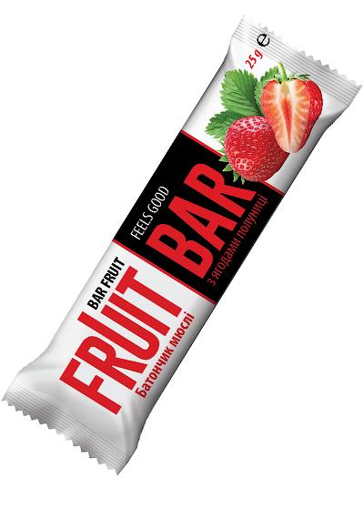 Батончик-мюслі «Fruit Bar» з ягодами полуниці, 25 г