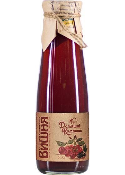 Напій «Домашні компоти» вишня та черна смородина 0.5л