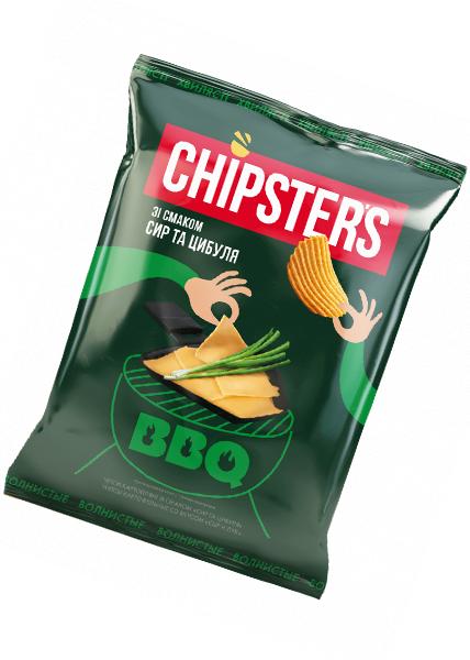 Чипси картопляні «Chipsters» зі смаком сир та цибуля, 120 г